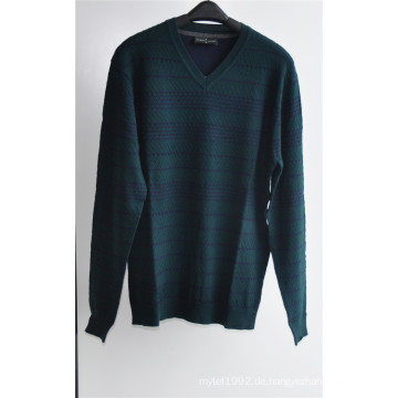 Patterned V-Neck Strick Pullover Pullover für Männer